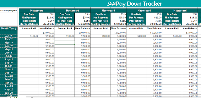 Use this free debt pay down tracker to monitor the status of your debt