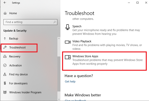Windows Store-probleemoplosser