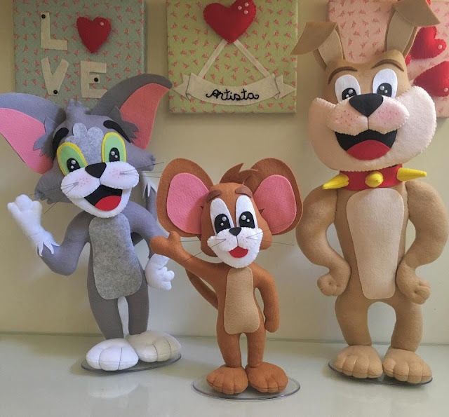 Viva Artesanar A Turma do Tom e Jerry de Feltro com Molde Viva Artesanar A Turma do Tom e Jerry de Feltro com Molde