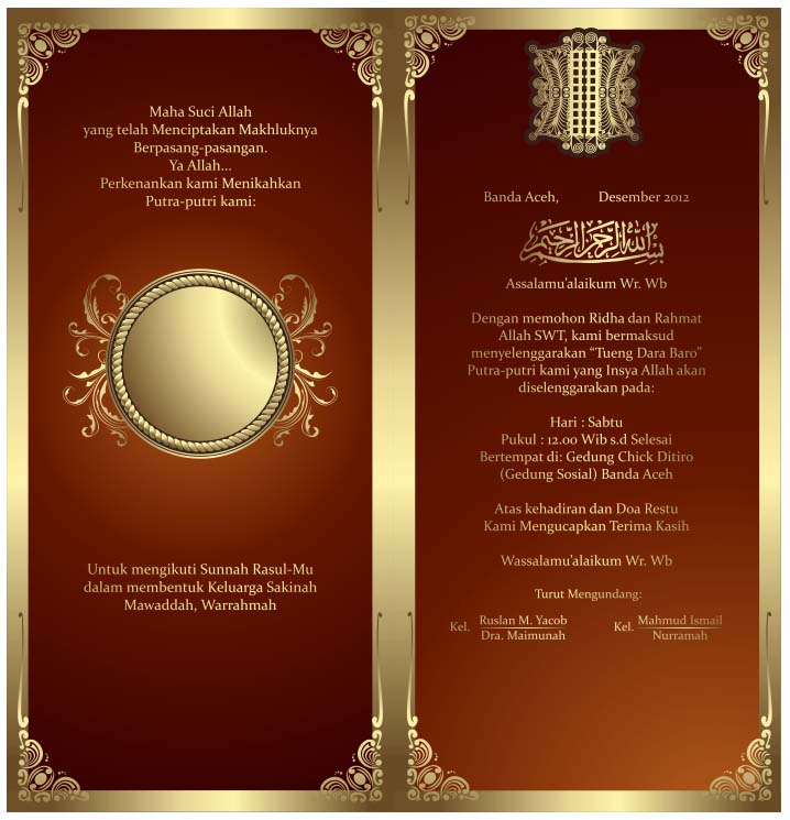  Contoh  Design Undangan  Pernikahan  Warna Merah V3 cdr File 