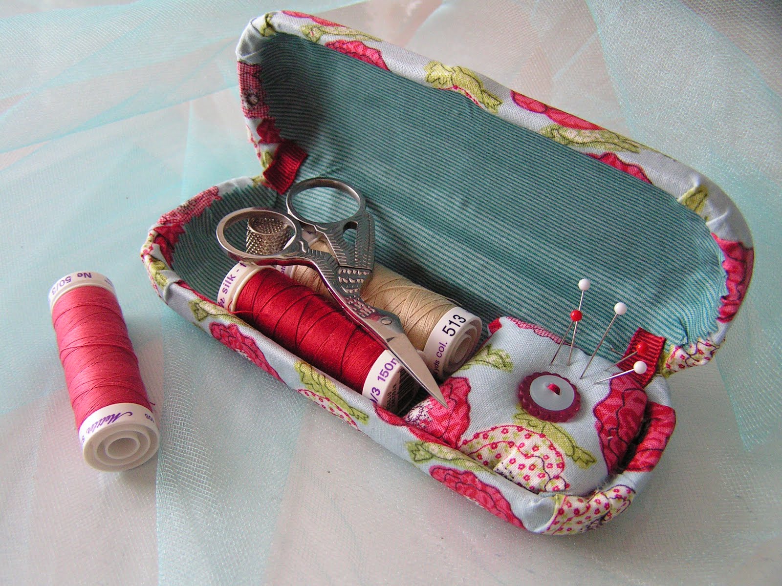Tea Rose Home: Dollar Store Project / Eyeglass Case to Sewing Kit Case