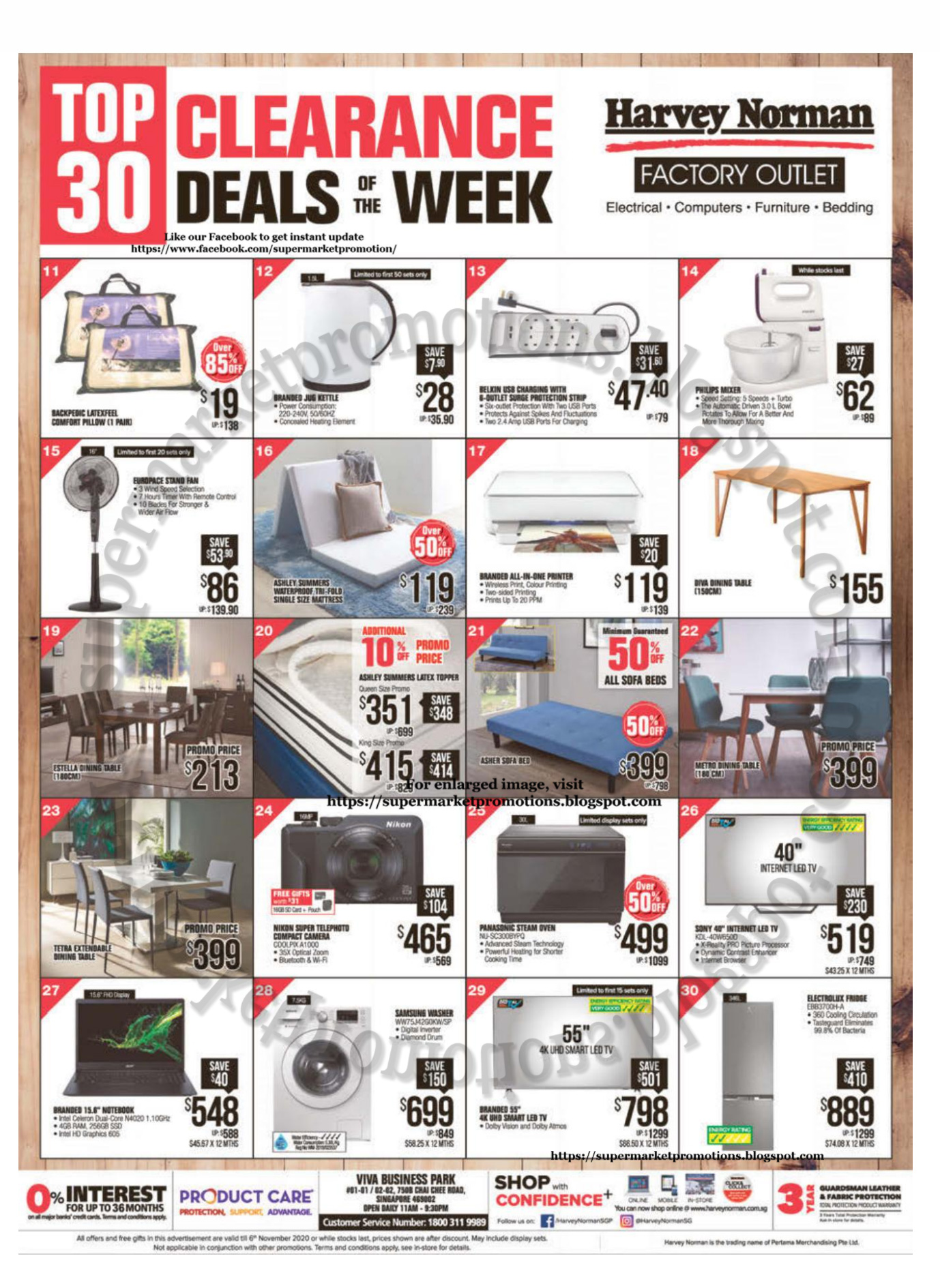Harvey Norman Top 30 Clearance Sale 30 October 06 November 2020
