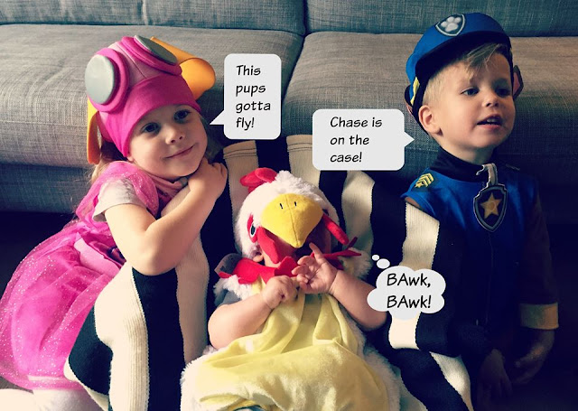 Skye, Chase and Chickaletta. Paw Patrol is on a roll. Skye, Chase and Chickaletta. Paw Patrol is on a roll.