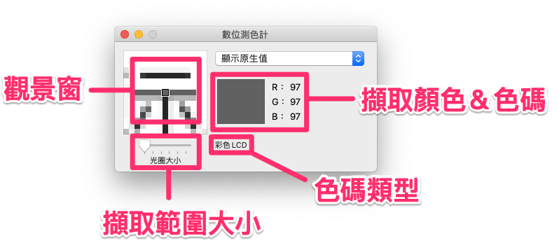 Mac 數位測色