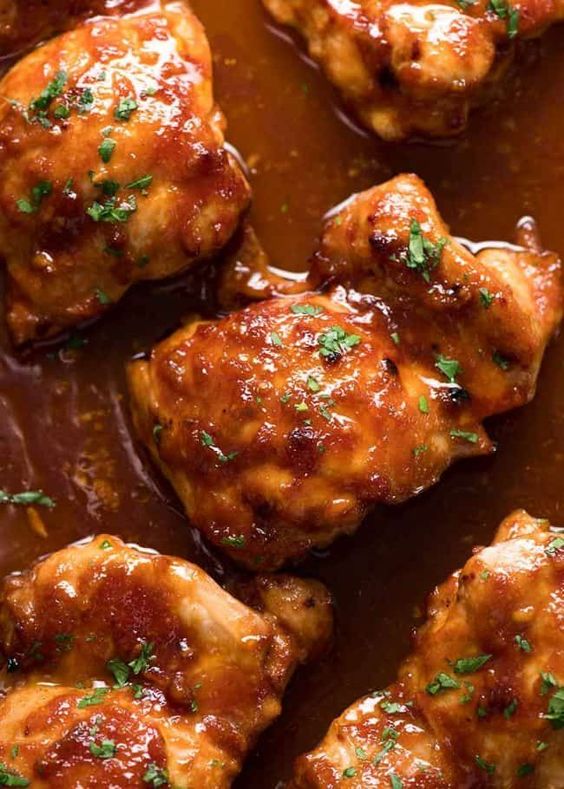 Sticky Baked Chicken Thighs - Carrie Brixey | Dessert Recipes