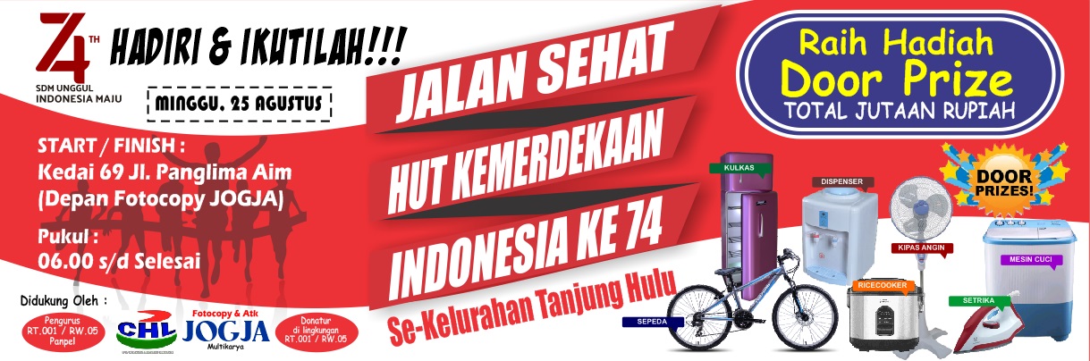 Contoh Banner Spanduk Jalan Sehat 17 Agustus HUT RI CDR