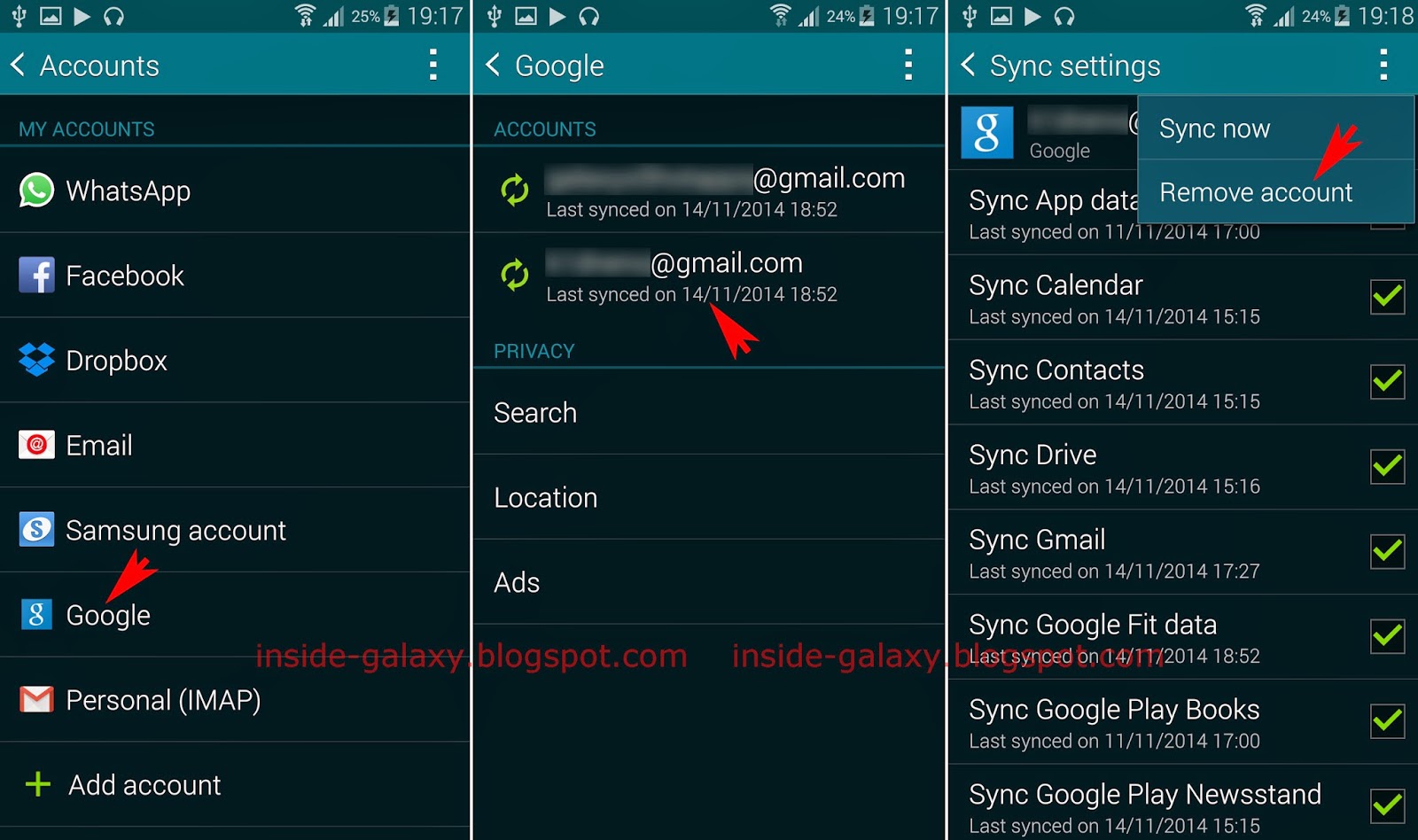 how to configure email in samsung galaxy y