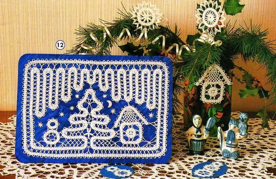 Patrón para realizar Bonito cuadro con diseño de navidad al crochet