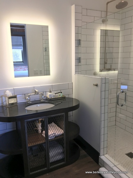 bathroom at The Lofts at SLO Brew in San Luis Obispo, California bathroom at The Lofts at SLO Brew in San Luis Obispo, California