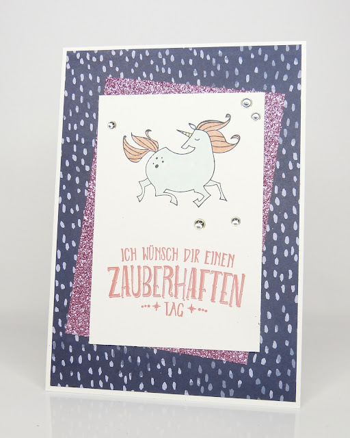 Karte mit Einhorn Zauberhafter Tag Stampin Up