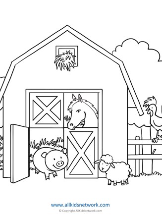 Barn Coloring Page ~ Coloring Print