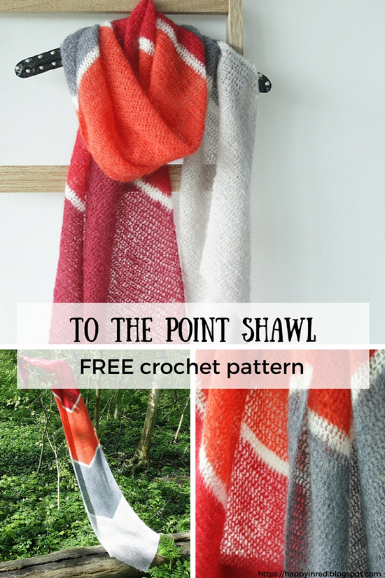 To the Point Shawl, free crochet pattern | Happy in Red