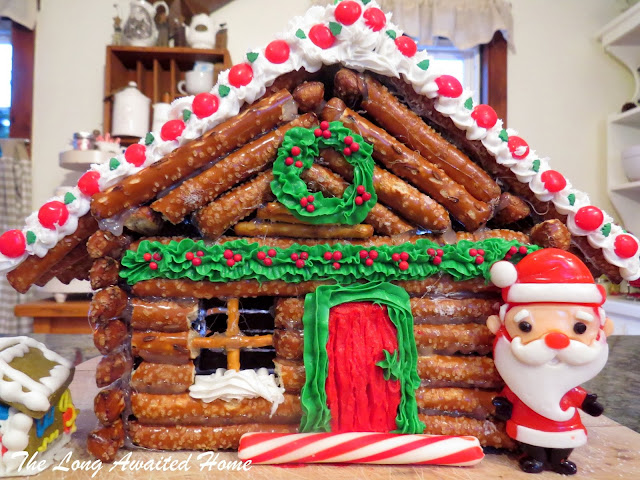 The Long Awaited Home: Gingerbread House aka Pretzel Log Cabin