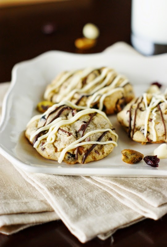 Dark White Chocolate Cranberry Pistachio Cookies The Kitchen Is My Playground