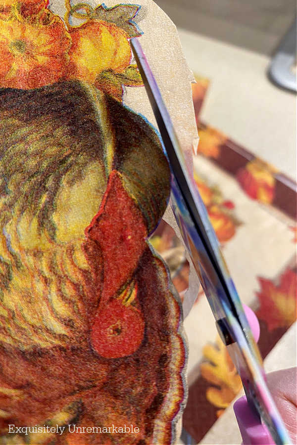 Cutting Out Turkey Napkin