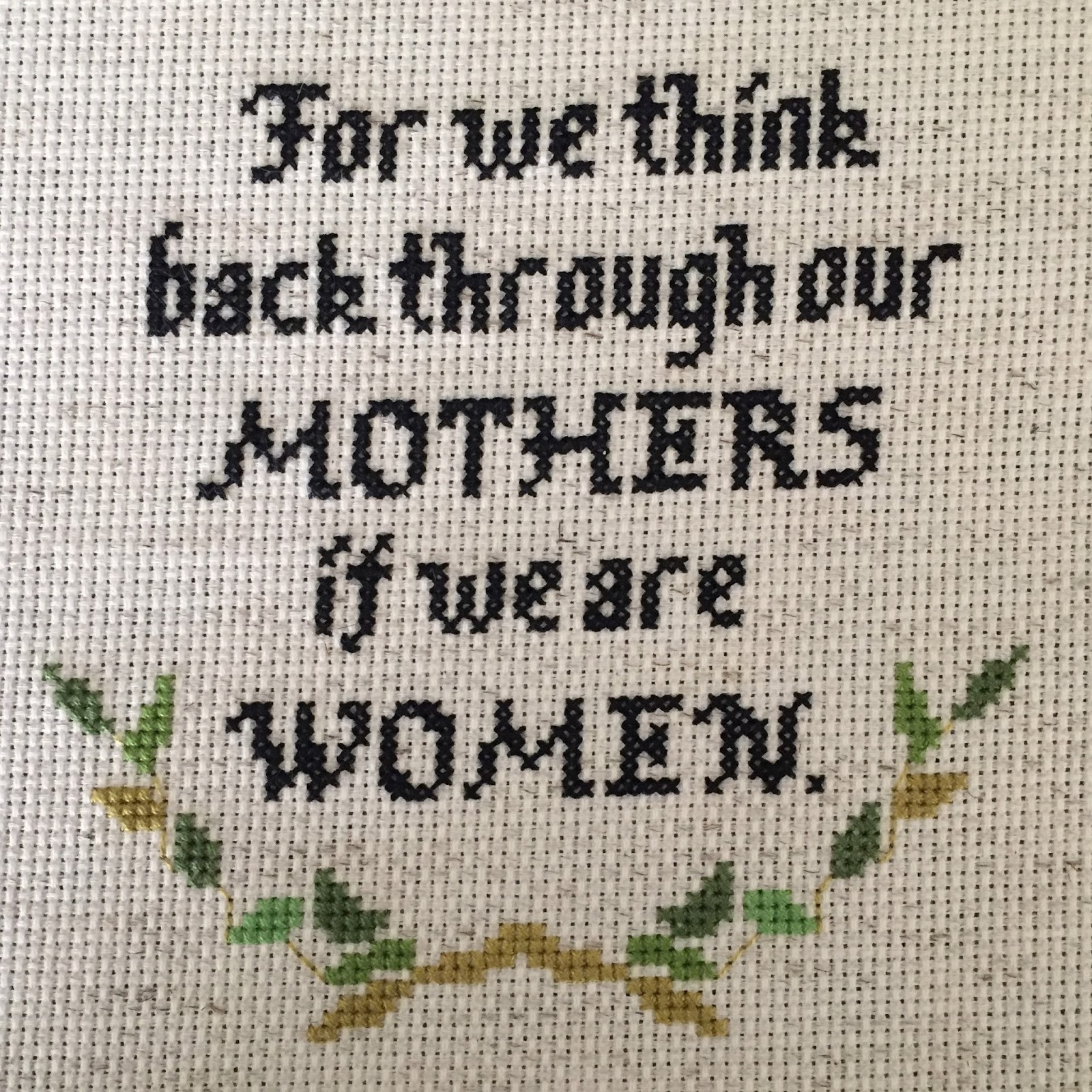 Stitches Spatulas Virginia Woolf Quote Cross Stitch Pattern