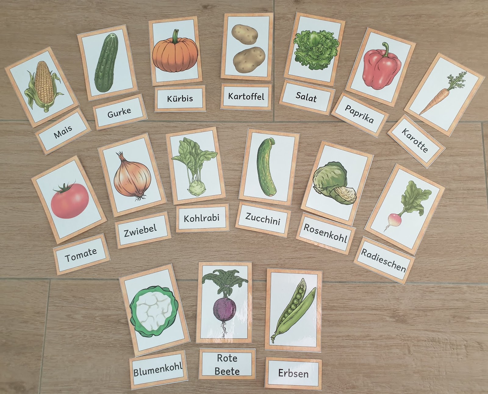 Grundschultante: Gemüse Bildkarten