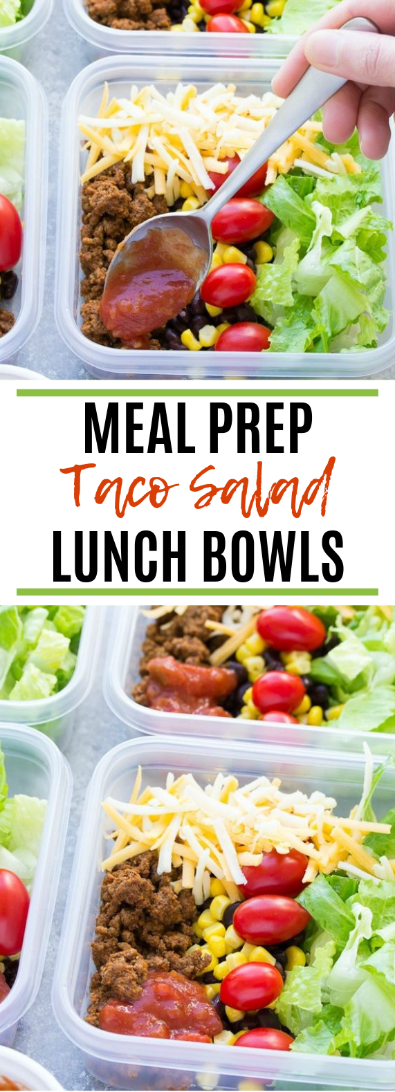 Meal Prep Taco Salad Lunch Bowls #healthy #diet