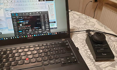 RC-28 eli USB-VFO käytössä, jolla etäsovelluksella saa pyöriteltyä radion taajuuksia