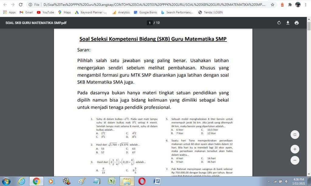 Soal Tes Kompetensi Kepribadian Gurudoc