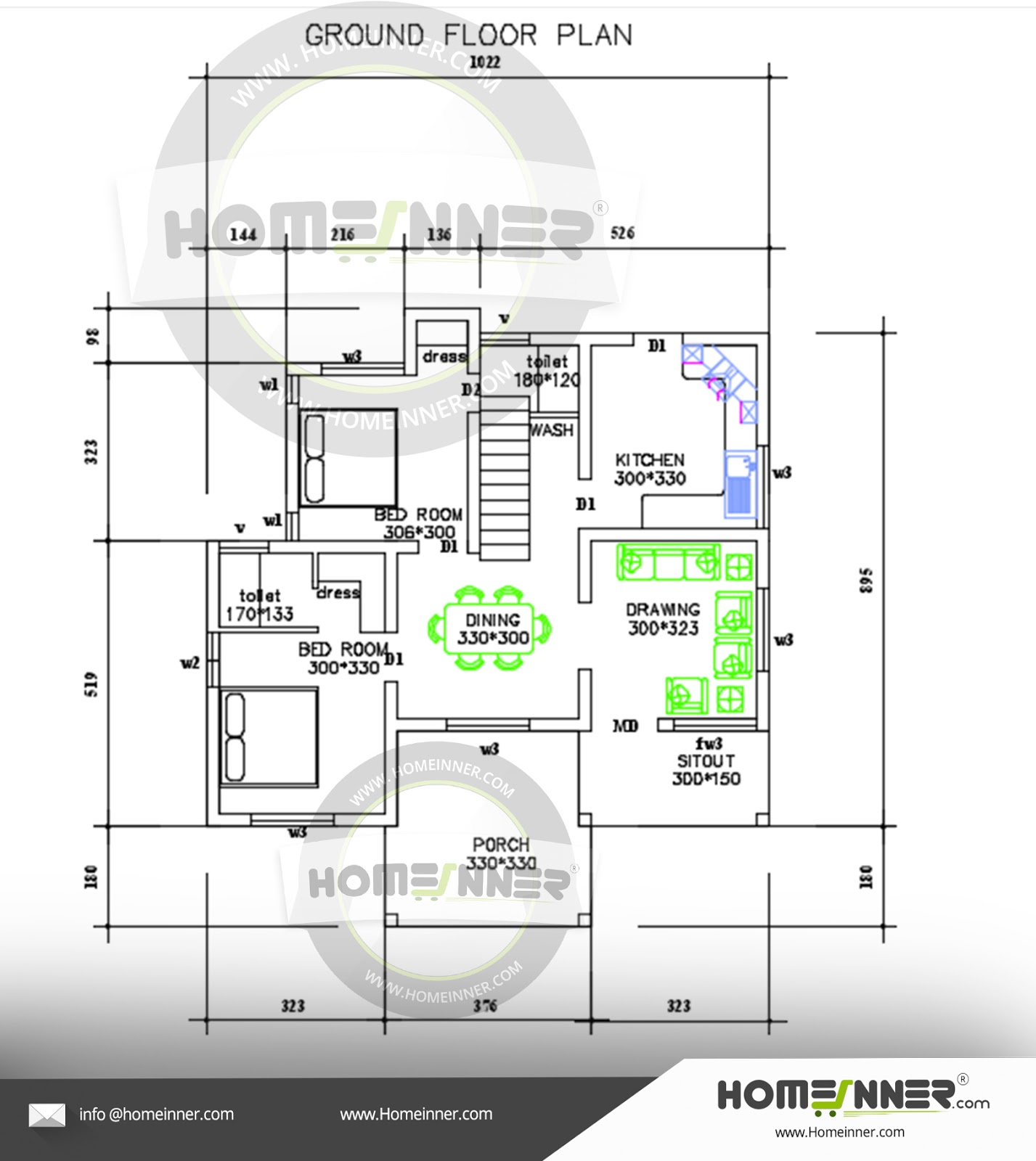 7 Lakh Budget villa Free house plan 900 sq ft 2 Bedroom