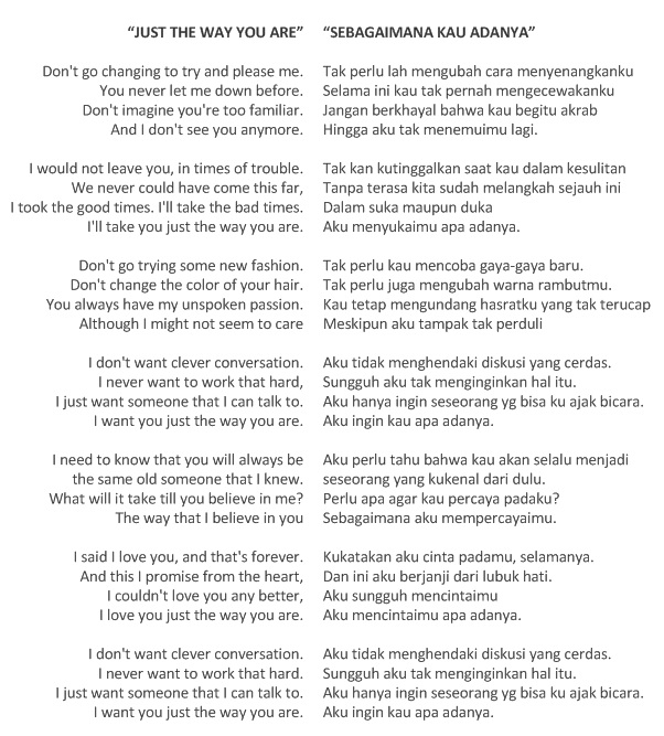 JUST THE WAY YOU ARE | SINOPSIS