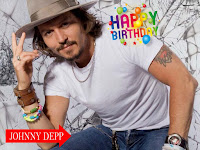 johnny depp birthday, handsome actor showing victory sign in white t shirt and blue jeans