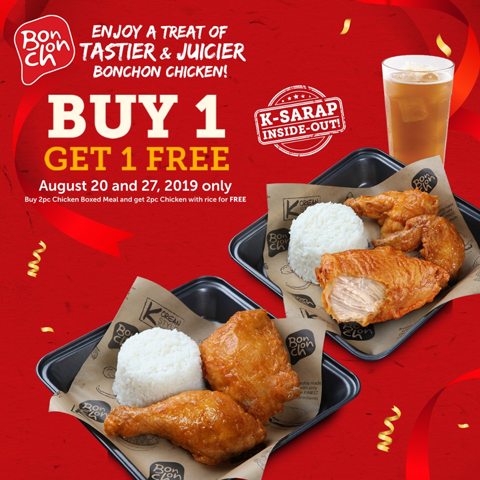 Manila Shopper Bonchon Buy1 Get1 Promo Aug 20 & 27 2019