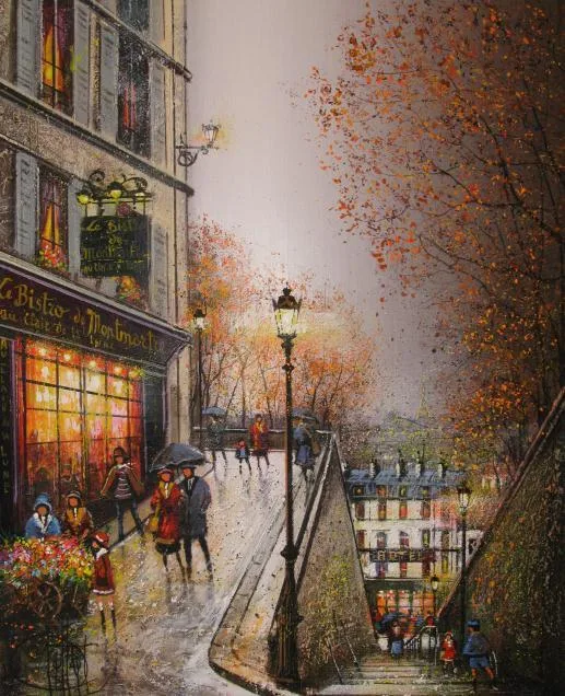 Guy Dessapt 1938 | French Impressionist painter | Paris autumn