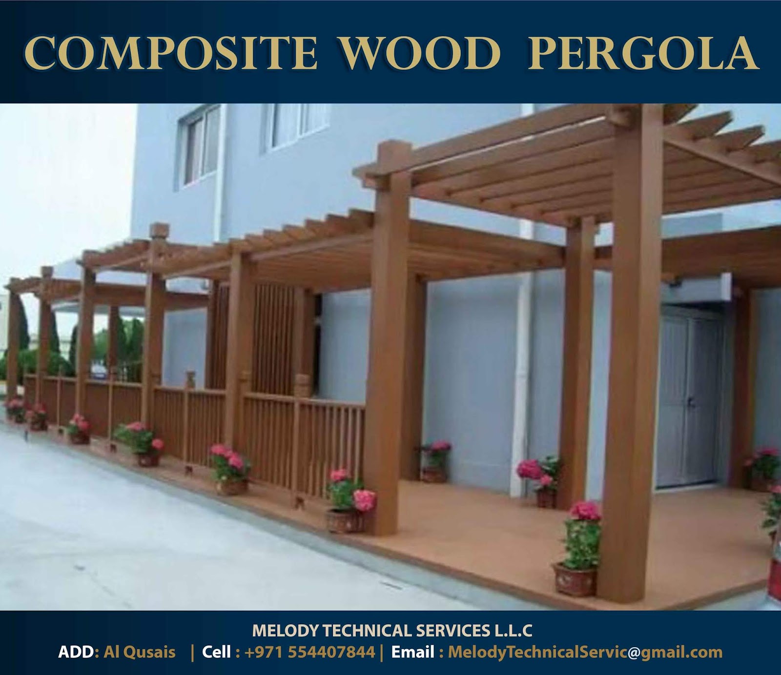 Composite Wood (WPC) Pergola Suppliers in UAE Wooden Pergola in Dubai
