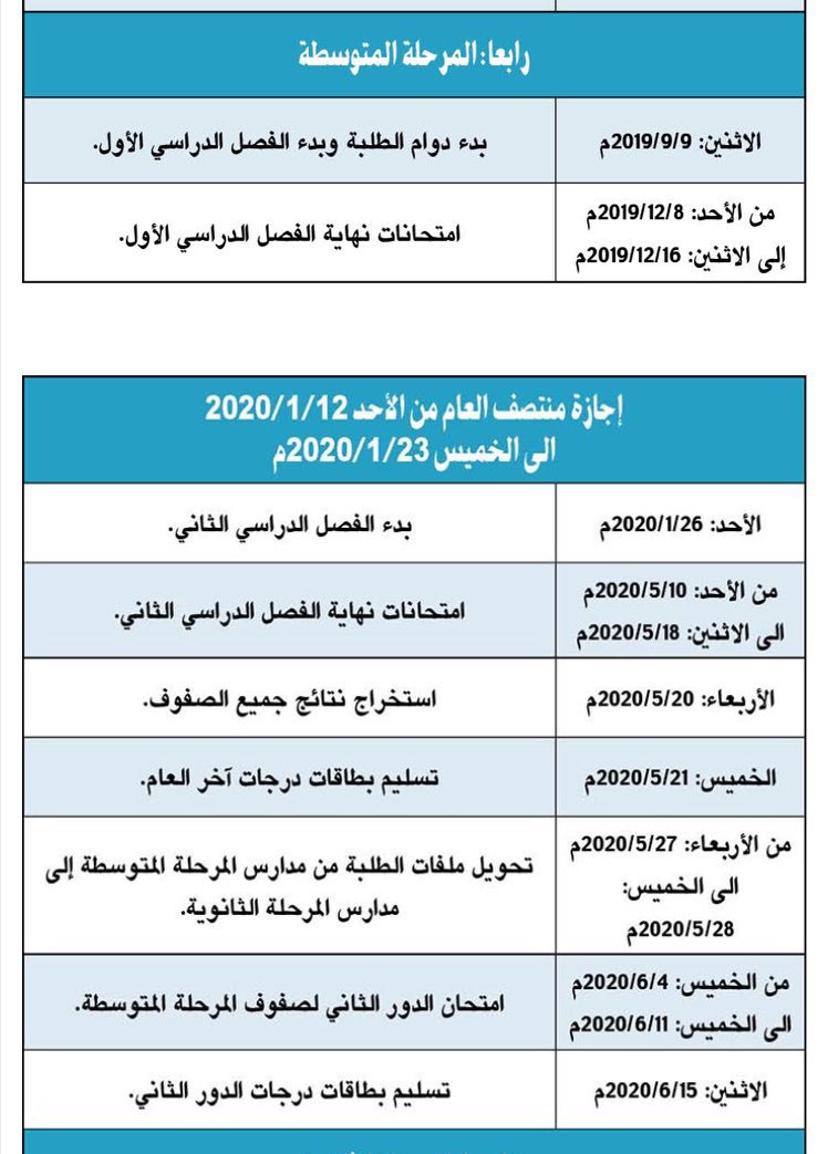 التقويم الدراسي للعام المقبل أخبار التربية الفصل الثاني ملفات الكويت التعليمية