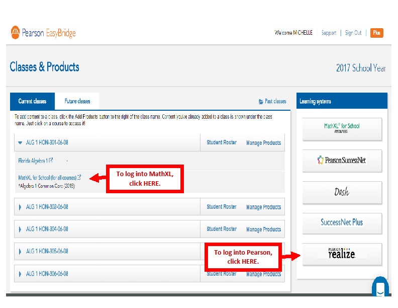 Mrs. Stemerick's 8th Grade Algebra Honors 20162017 Math XL & Pearson