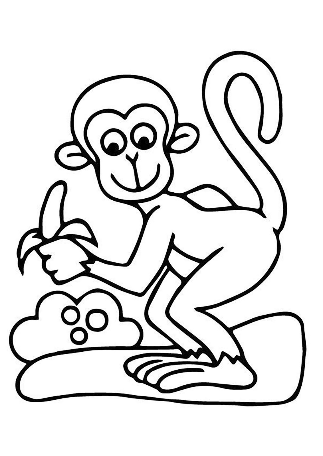 Tranh tô màu con khỉ 6