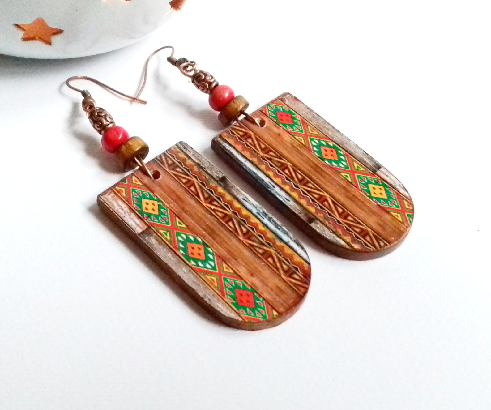 Colorful Decoupage Wood Jewelry by UnaNinaHandMade / The Beading Gem