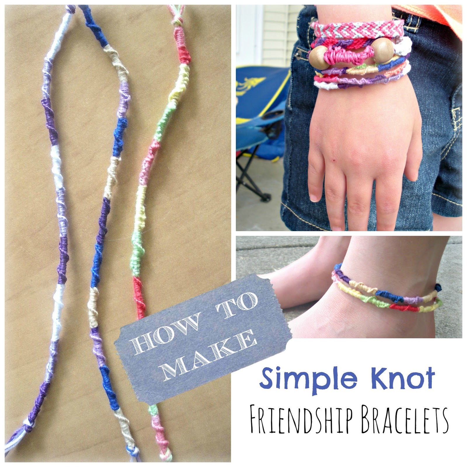 Paper Tape & Pins: How to make a Simple Knot Friendship Bracelet