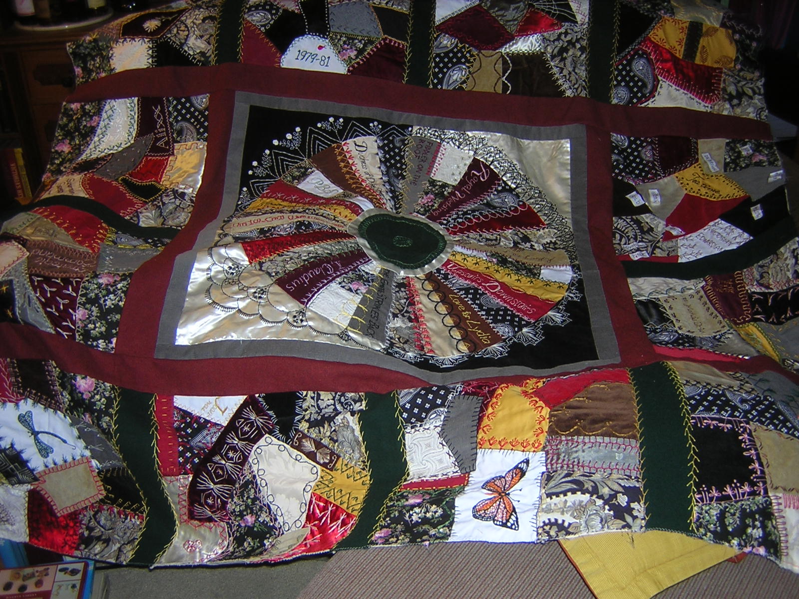 clmt quilter Crazy quilt progress