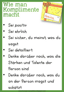 An Valentinstag geben wir einander schöne Komplimente- Aktion für ein gutes Klassenklima in der Grundschule