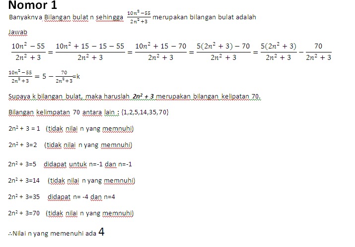 Materi Contoh Soal Dan Pembahasan Olimpiade Matematika Sma