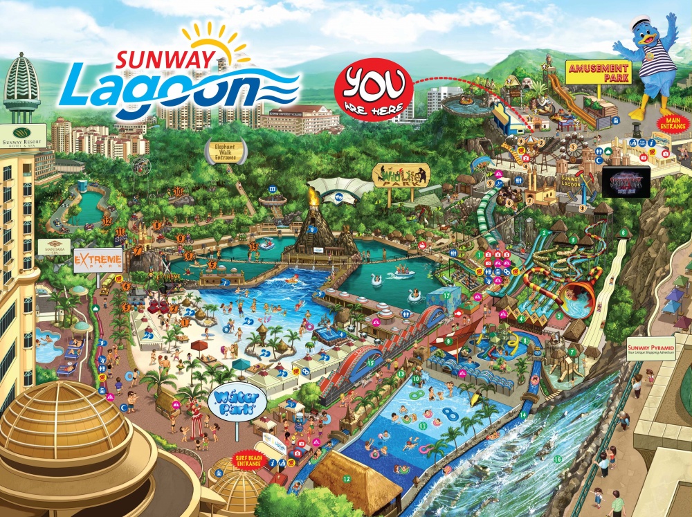 สวนสนุกซันเวย์ลากูน (Sunway Lagoon Theme Park) อาหาร สถานที่ท่อง
