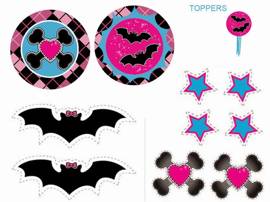 Monster High Party Free Printable Toppers.