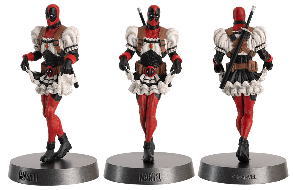 the deadpool heavyweights collection, hero collector, eaglemoss collections, deadpool maid figurine