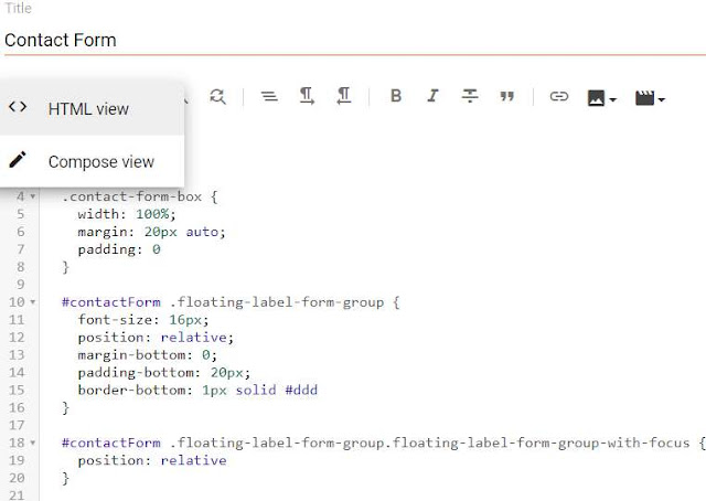 Meletakan Kode HTML Contact Form Blogger di Halaman Statis Meletakan Kode HTML Contact Form Blogger di Halaman Statis