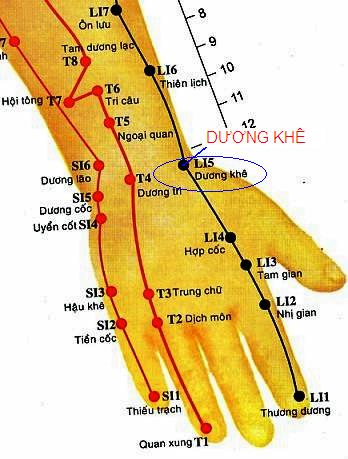 Vị trí huyệt dương khê