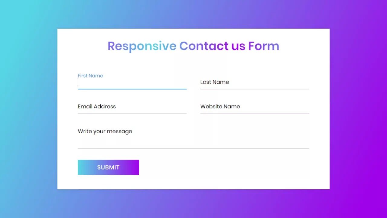 Responsive Contact Us Page in Html & CSS