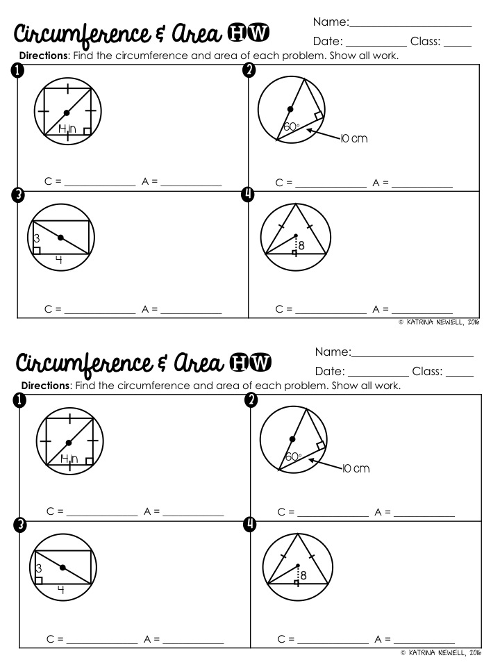 Unit 10: circles homework 7 answer key picture