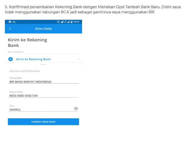 transfer Dana ke rekening, Dana ke rekening, Cara transfer Uang Dana Ke Rekening