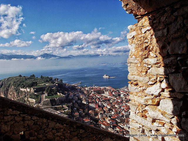 Vista de Nafplio a partir da fortaleza de Palamidi
