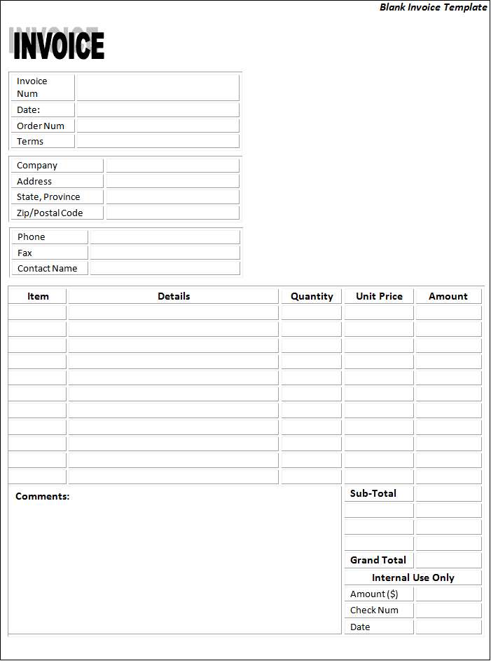 Plain Invoice Template Invoice Template