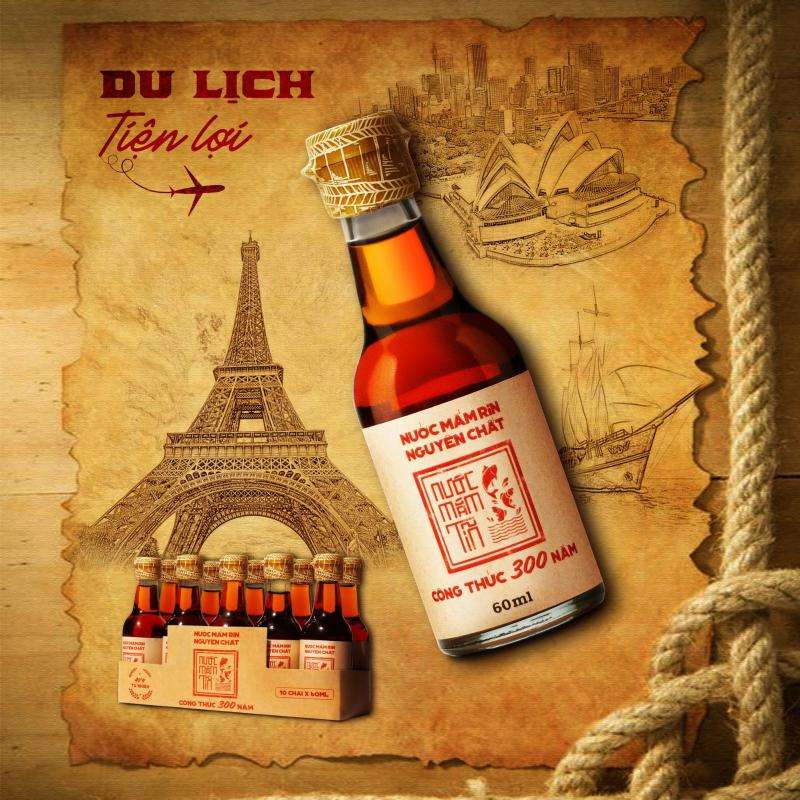 Nước Mắm Tĩn Nhãn Đỏ Cá Cơm Than Mini 40N 60Ml