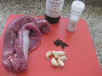 Solomillo de cerdo a la plancha en marinada de vino tinto